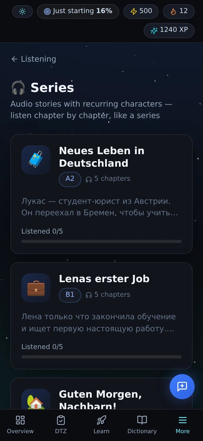 Audio series — listen like a podcast